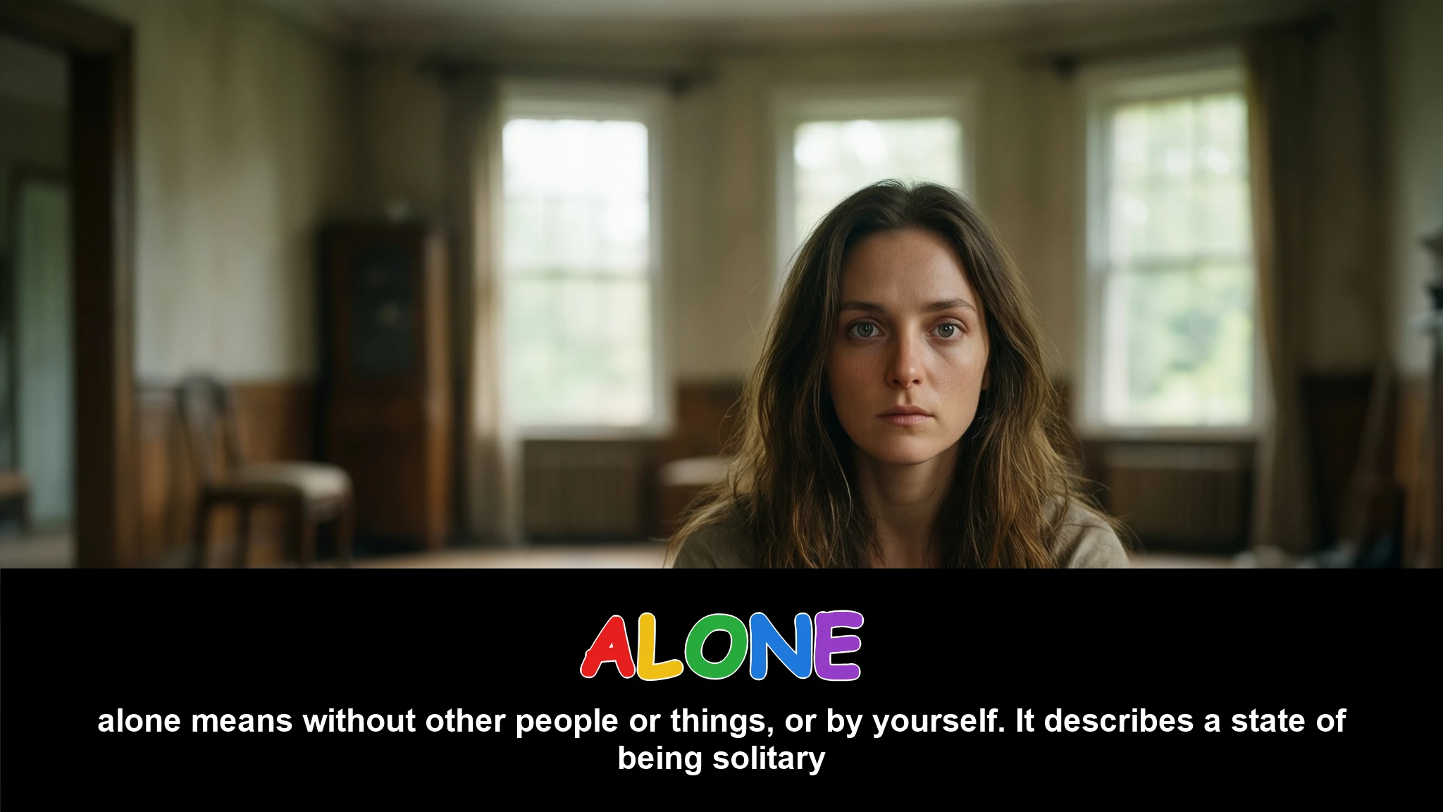 English Illustration for alone